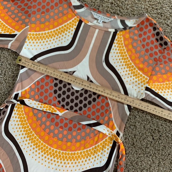 Trina Turk 100% Silk Dress Retro Tie Waist Sz 2 USA cocktail - Picture 8 of 12